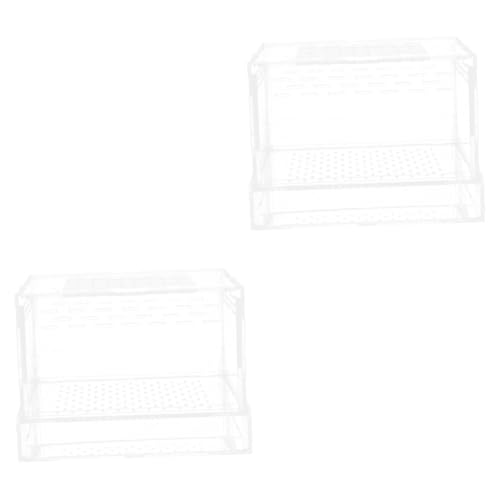 INOOMP 2St Mehlwurm- -Kit Futterbehälter für Reptilien Grillenhalter für Reptilien Froschgehege Spinnen Box spinnenbox Behälter für Mehlwürmer Habitat Züchterboxen Acryl Transparent von INOOMP