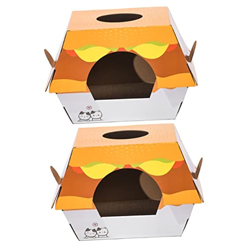 INOOMP 2st Hamburger Katzennest Outdoor-Spielzeug Katzensachen Katzenbett Im Freien Haustier Spielzeug Katzenkratzspielzeug Katzenhaus Aus Papier Drinnen Wellpapier Katze Kratzmatte von INOOMP