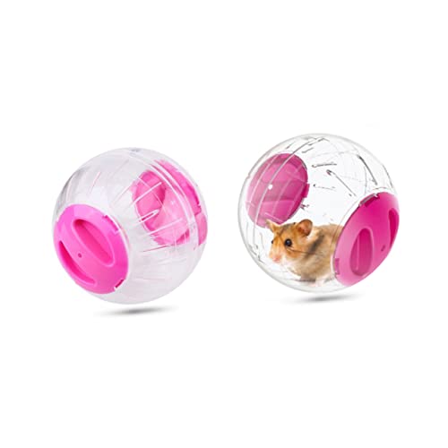 INOOMP 2st Hamster-Gymnastikball Auf Hamster Rennen Flash-Spielzeug Hamster Auto Für Kleintier Haustier Laufräder Für Hamster Spielzeug Für Hamster Den Ball Rollen Laufender Ball Rosa von INOOMP