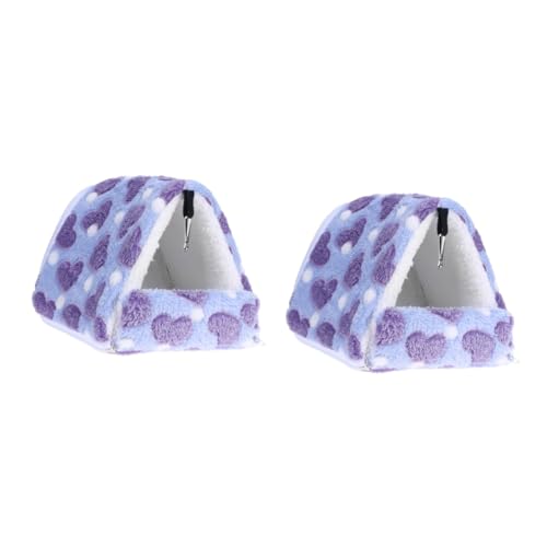 INOOMP 2st Haustierbett Haustierhaus Schlafsack Hamster-hängematte Fleece-bettwäsche Hamster Warm Guinea-Bett Hamsterhausbett Frettchen Warmes Bett Kleintierhaus Ratten Violett Igel Käfig von INOOMP