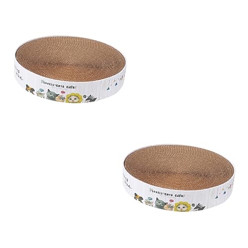 INOOMP 2st Kratzbaum Für Katzen Kätzchenspielzeug Rundes Kratzbrett Für Katzen Katzenkratzbrett Krallenkratzer Für Katzen Katze Kratzmatte Kätzchen Kratzbaum Haustier Wellpapier von INOOMP