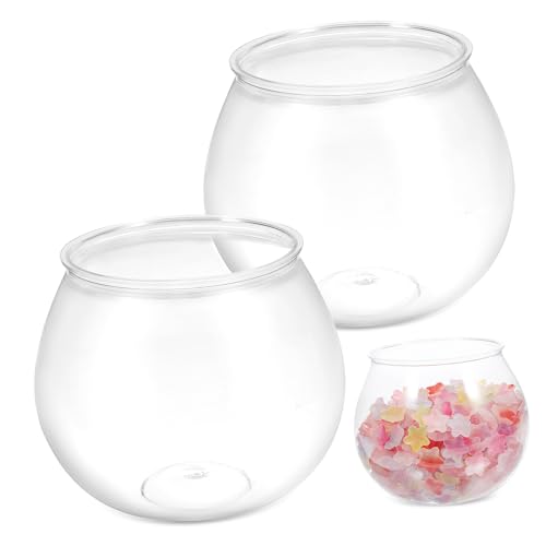 INOOMP 2st Landschaft Kleines Aquarium Tischpflanzenterrarium Blasenpflanzer Runde Vasen Glasschale Mit Schrägem Schliff Süßigkeitenhalter Für Party Deko Plastik Die Glühbirne Anlage 90a von INOOMP