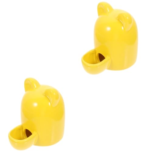 INOOMP 2St Trinkbrunnen Hamster wasserspender Hamster trinkflasche entzückende Chinchilla-Schüssel Rennmausschale aus Keramik wasserflasche meerschweinchen Gerichte Geschirrhalter Glas von INOOMP