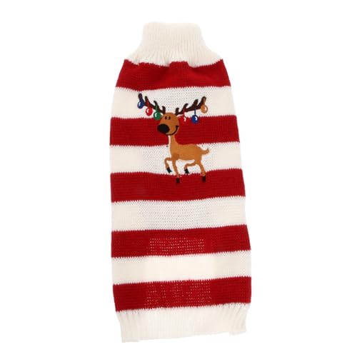 INOOMP 2st Weihnachtskleidung Für Haustiere Weihnachtskleidung Für Hunde Hundeweihnachtspullover Weihnachtspullover Für Haustiere Rentier-hundepullover Pullover Für Katzen Rot von INOOMP