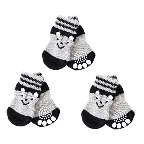 INOOMP 3 Paare hundeschuh socken Hund Katze Socken Hundesocken für den Innenbereich Paws pfotenschutz Schuhe für hundepfoten sockenschuhe rutschfeste Socken Haustierschuhe Haustiersocken von INOOMP