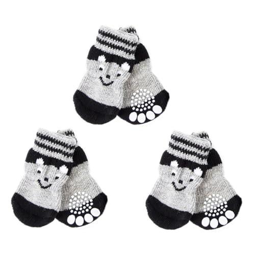 INOOMP 3 Paare hundeschuh socken hundesocken Dog Socks Haustierpfoten Zubehör Hundepfoten Socken Haustierpfoten Wärmer Hundepfoten Zubehör Dog Shoes Kleiner Hund Baumwollsocken Baumwolle von INOOMP