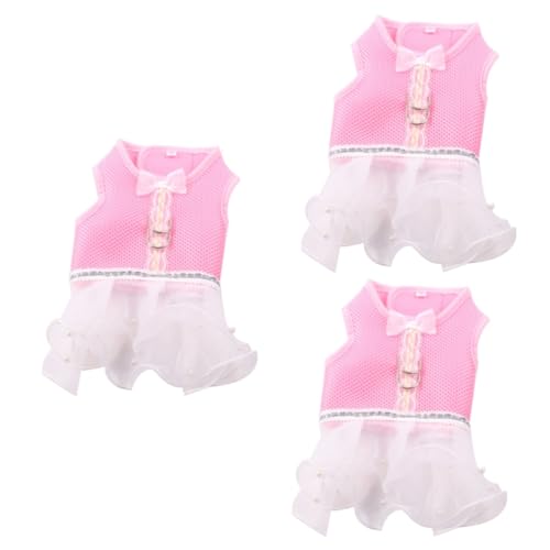 INOOMP 3 STK Haustierkleidung ädchen Hundeweste Heimtierbedarf Tutu-Kleid für Hunde Hundekleidung kleines hundekleid formelle Kleidung Haustiermantel Hund warmes Tuch Kettenblatt Rosa von INOOMP