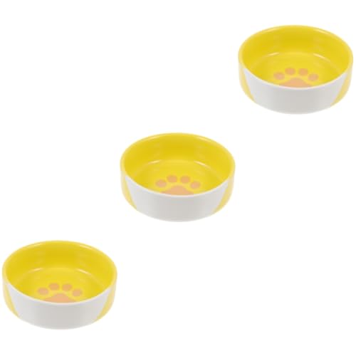 INOOMP 3 STK Trinkschale Fressnapf für Haustiere Katzennapf Gelb pet Water Bowl pet Supplies katzenfutter Hundenäpfe Haustiernapf Hundenapf aus Keramik die Katze Geschirr Futternapf von INOOMP