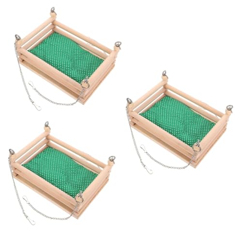 INOOMP 3 Sets Hamster Hängematte Chinchilla Kauspielzeug Hamster Kauspielzeug Meerschweinchen Spielzeug Hamster Zubehör Für Käfige Hamsterbett Holz Hamsterhaus Bett von INOOMP