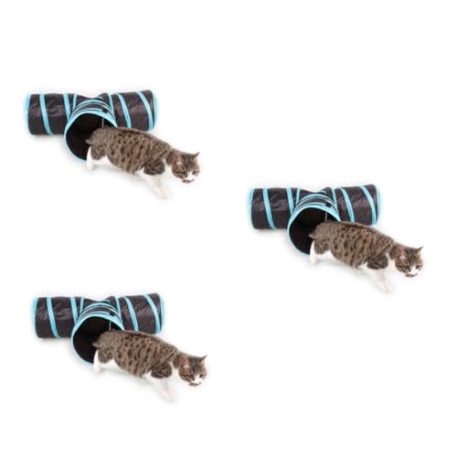 INOOMP 3 Stück 3 Katzentunnel 3 Wege pet Supplies Kitten katzenzubehöhr cat Toy Katzen Fanartikel Katzen Accessoires Katzen Spielzeug+ Tunnel für Katzen 3-Wege-Haustiertunnel Black von INOOMP