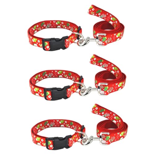 INOOMP 3 Stück Haustier Weihnachtshalsband Hunde Weihnachtshalsband Weihnachts Hundehalsband Haustier Weihnachtszugseil Haustier Hundehalsband Haustier Zugseil von INOOMP