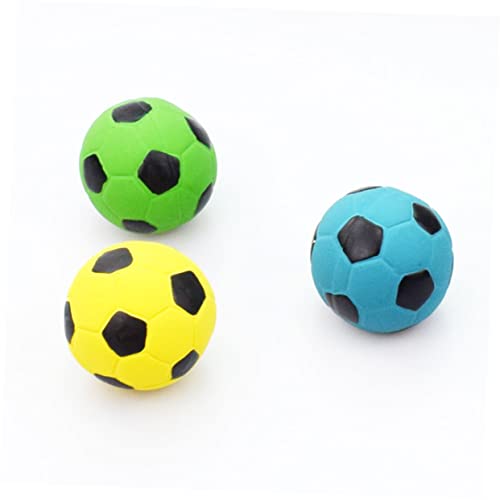 INOOMP 3 Stück klingendes Fußballspielzeug, Ball, Kauspielzeug für Hunde, Kauspielzeug für Kinder, Sprungspielzeug, kleines Hundespielzeug, bissfest, blauer Kinder-Sprungball von INOOMP