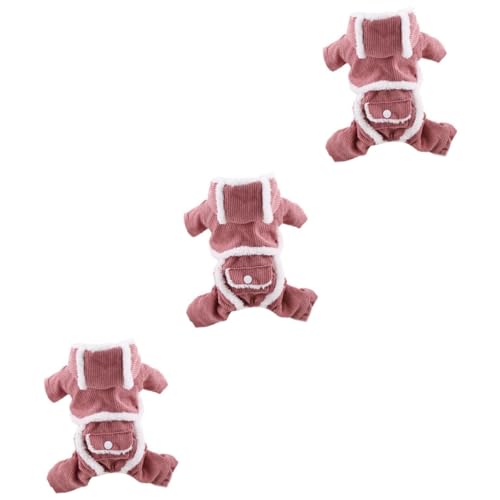 INOOMP 3St Cord hundetuch Kordkostüm für Haustiere Warme Kleidung für Haustiere Hund Stirnband Schleife hundewintermantel hundewinterjacken Mäntel warme Hoodies Hund warmes Tuch Rosa von INOOMP