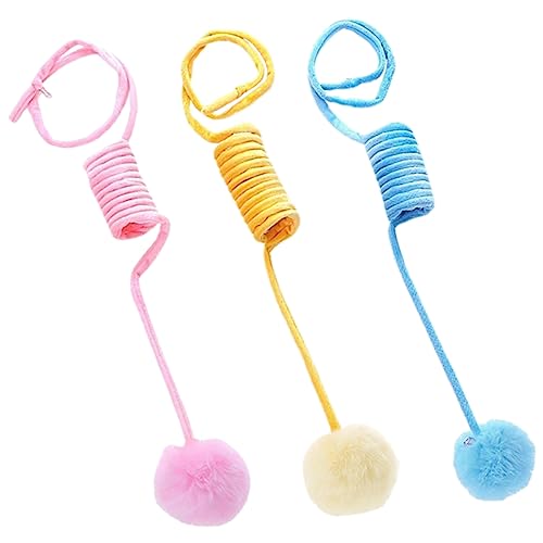 INOOMP 3St Frühlingshasenball Kätzchenspielzeug kleines Spielzeug zum Necken für Haustiere interaktives katzenspielzeug Interactive cat Toy Katze neckendes Plüschtier Katze neckt Ball von INOOMP