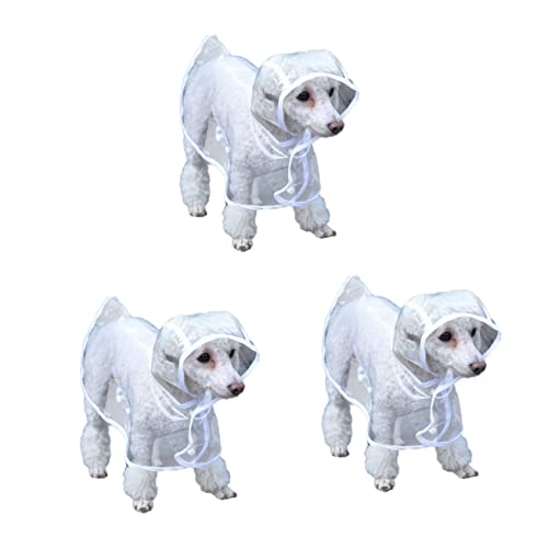 INOOMP 3St Haustier Hund Regenmantel Welpe durchsichtiger Regenponcho Hundebett Hunderegencape Hunde-Regencape wimperntusche Regenjacke Kleiner Hunderegenmantel Haustier Hund Poncho Weiß von INOOMP