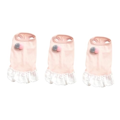 INOOMP 3St Hundekleid Hundeoverall Kostüme für Haustierpartys Welpen-Shirts Hunde-Outfits Hund Flanellhemd Hundekostüme hundebekleidung Dog Clothes pet Kleidung Rock Pet-Spitzenrock Rosa von INOOMP