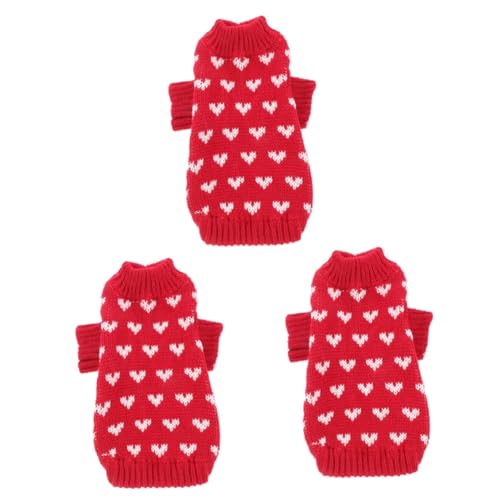 INOOMP 3St Hundepullover hundepulli warm Hunde Pullover Haustierzubehör Hundekleidung warme tragbare Haustierkleidung Katze schöne Weste warm halten kleine und mittelgroße Hunde Mantel von INOOMP