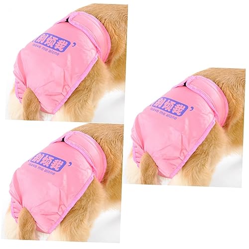 INOOMP 3St Hygieneunterwäsche für Hunde Windel für Rüden Welpe Bauchband hundewindel Hunde windel Unterhosen Pet körperliche Hose Windel Haustier Physiologische Hosen der Hund Rosa von INOOMP