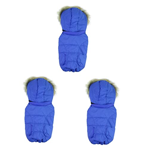 INOOMP 3St Kleidung für Haustierhunde Hunde warme Jacken Wintersweatshirt für Hunde Welpenmantel hundejacke Hunde Jacke Mäntel Haustier Jacken Haustiermantel mit Kapuze Baumwolle von INOOMP