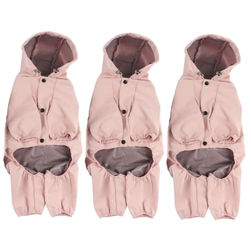 INOOMP 3St Regenmantel für Haustiere Hundemantel Hund wasserdichter Mantel Mäntel Regenjacke Haustierzubehör Hund Regenmantel draussen Jacke mit Hut großer Hund Kleidung Jackenstoff Rosa von INOOMP