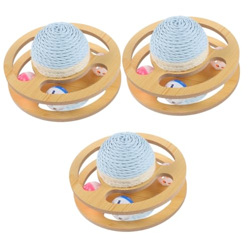 INOOMP 3St Sisal-Plattenspieler-Spielzeug Katzenkratzbrett Katzenkratzspielzeug interaktives katzenspielzeug Interactive cat Toy Spielzeuge Schaber Boden Kitten Kratzer Katzenkratzer von INOOMP