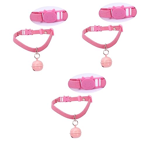 INOOMP 3St Welpe Kragen Haustier kleines hundehalsband Kleine Hundehalsbänder Verstellbarer Kragen Personalisiertes Katzenhalsband für - Welpenhalsband Rosa von INOOMP