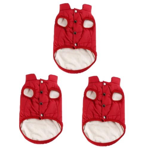 INOOMP 3St Winterkleidung für Welpen hundewintermantel hundemantel Hunde jacken Hundebekleidung Winter wattiert Haustier kleine hundekleidung Mantel hundekleidung Mantel Hund Winter rot von INOOMP