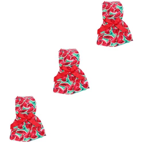 INOOMP 3St ärmelloser Welpenrock Hundekleid-Party kleine hundekleidung Sommerkleidung für Haustiere Hund-Weste-Shirt kleines hundekleid Wassermelonen-Haustierkleidung Haustier Hund Rock von INOOMP