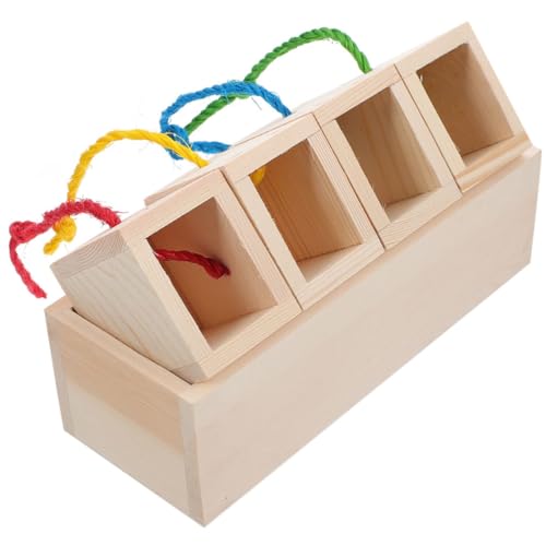 INOOMP 3er-Box Hamster Spielzeug Zur Nahrungssuche Hasen Leckereien Rattenfutter Trainingsspielzeug Für Hamster Essen Spielzeug Für Rennmäuse Meerschweinchen Hölzern Kleine Tiere von INOOMP