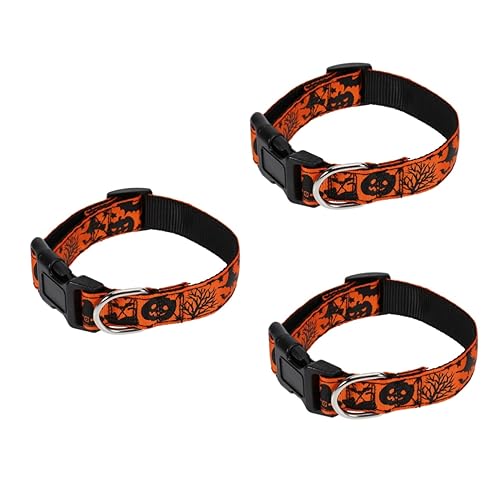 INOOMP 3st Halloween-hundehalsband Hundehalsbänder Für Große Hunde Männlich Halloween-Halsband Für Hunde Verstellbares Hundehalsband Kleines Katzenhalsband Haustierzubehör Kürbis von INOOMP