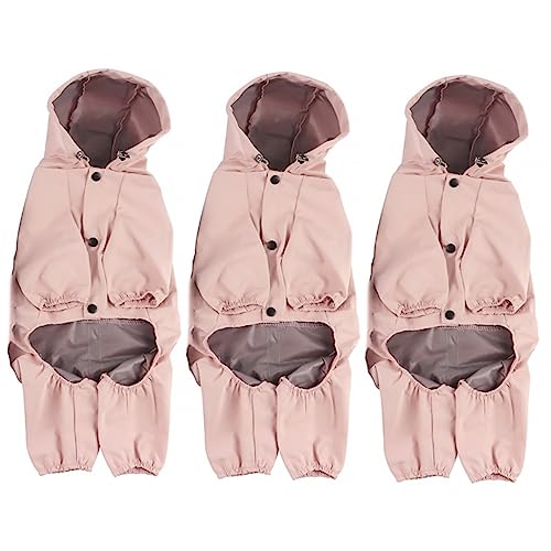 INOOMP 3st Regenmantel Für Haustiere Hund Regen Regenponcho Für Kleinen Hund Hundemäntel Für Mittelgroße Hunde Großer Hunderegenmantel Regenjacke Mit Kapuze Psm Jackenstoff Rosa Winddicht von INOOMP