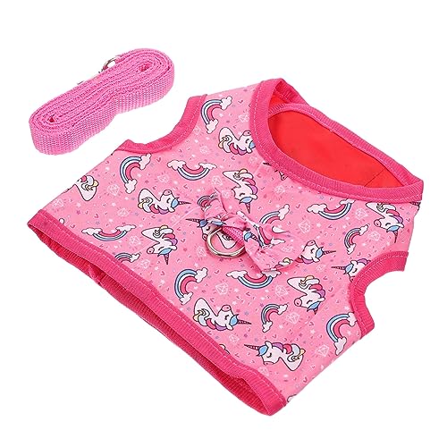 INOOMP 4 Sätze Hasenkleidung Hasenleine Kleintierwesten Leine Welpengeschirr Für Kleine Hunde Kleine Hundeweste Trainingsgeschirr Für Haustiere Hundegeschirr Und Leine Polyester Rosa von INOOMP