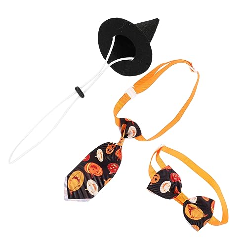 INOOMP 4 Sätze Haustier-Halloween-Hut Hund Welpenhalsband Haustierhut Halloween Hexenmantel Welpen Lustige Haustierkopfbedeckung Halloween-welpenhut Igel Bett Polyester von INOOMP