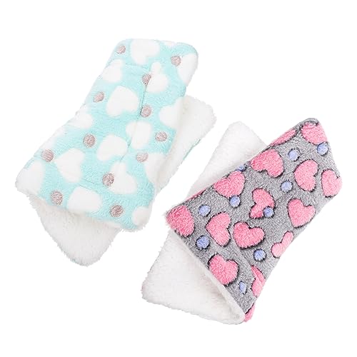 INOOMP 4 Stück Hamster Pad Hamster Bett hamsterbett meerschweinchen Bett Kaninchen-Fleece-Pad Matratze Schlafmatten Meerschweinchen Winterkissen kleines Haustierkissen Korallenvlies von INOOMP