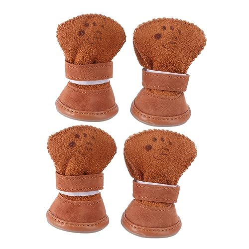 INOOMP 4 Stück Haustier Hundeschuhe Winter Schneestiefel Für Haustiere Haustierschuhe Warme Schuhe Winterschuhe Für Hunde Socke Wanderschuhe Für Welpen Hausschuhe Schneeschuhe Warm Halten von INOOMP