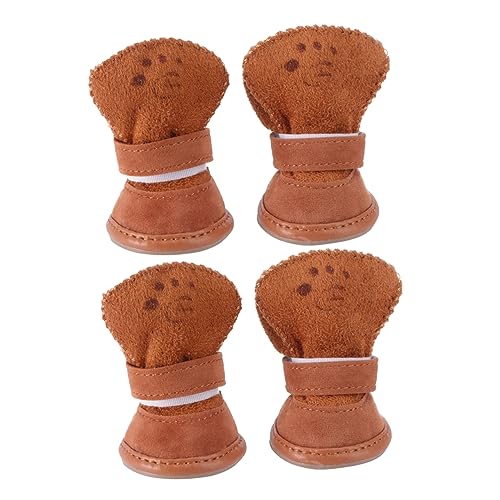 INOOMP 4 Stück Haustier Hundeschuhe Winter Winterschuhe für Hunde pfotenschutz für Hunde Sandalen Hausschuhe Welpen Schuhe Schneestiefel Hund warme Stiefel Haustier-Hundeschuhe von INOOMP