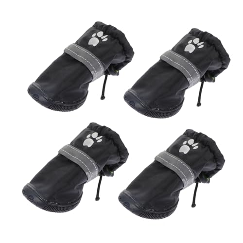 INOOMP 4 Stück Haustier wasserdichte Schuhe Haustierstiefel Regenschuhe Für Hunde Regen-Schnee-haustierschuhe Schuhschutz Wärmere Hundeschuhe rutschfeste Hundestiefel Polyester von INOOMP