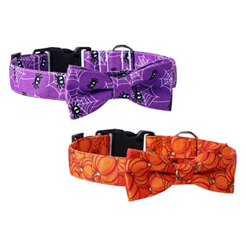 INOOMP 4 Stück Haustierhalsband Halloween-geschirrhund Hundehalsband Für Welpen Kätzchen-Kragen Hundebandana Katzenschleifenhalsband Kragen Für Tragegurt Großer Hund Baumwolle Polyester von INOOMP