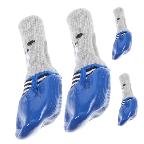 INOOMP 4 Stück Haustierschuhe Hundesocken wasserdichte Hundestiefel Outdoor Schuhe Outdoorschuhe Pfote Welpenzubehör kompakte Haustiersocken atmungsaktiv Baumwollsocken Welpenbedarf von INOOMP