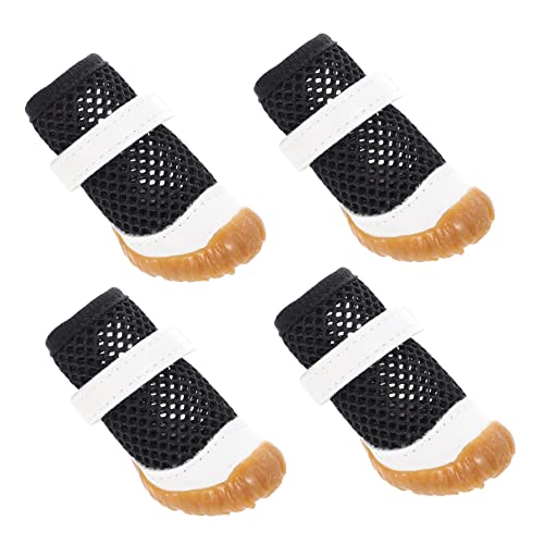 INOOMP 4 Stück Haustierschuhe rutschfeste Hundeschuhe Hunde- Turnschuhe Paws pfotenschutz hundepflege Sommer Welpenstiefel Atmungsaktive Hundestiefel Kleiner Hund Hündchen Sandalen PVC von INOOMP