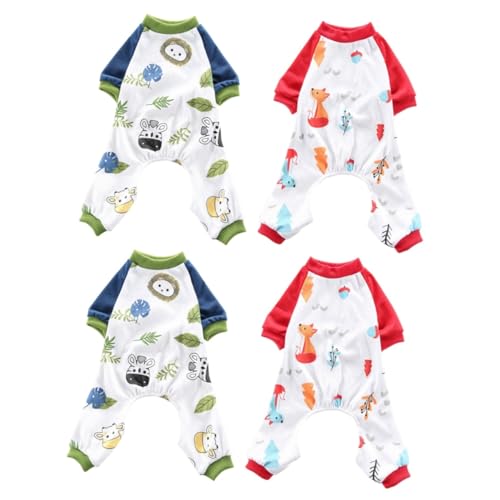 INOOMP 4 Stück Heimkleidung für Haustiere Welpen-Outfits Hundepyjama dehnbar Hunde Schlafanzug hundeschlafanzüge Schlafanzug für Männer Kinderpyjamas Schlafkleidung für Hund Hundekleidung von INOOMP