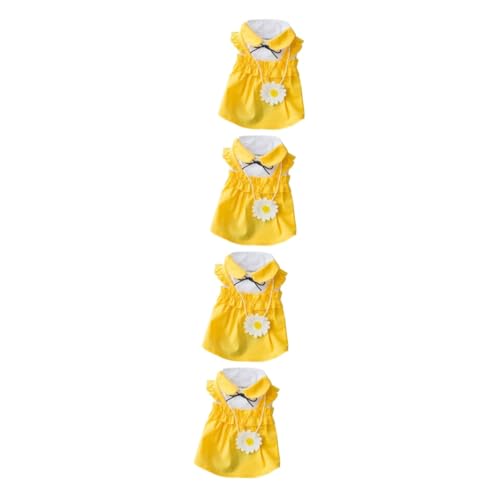 INOOMP 4 Stück Hundekleidung Hundehemden Overall Für Haustiere Haustierkleidung Welpen-Sweatshirt Dekoratives Haustierkostüm Exquisiter Hunderock Sommerkleidung Für Welpen Stoff Yellow von INOOMP