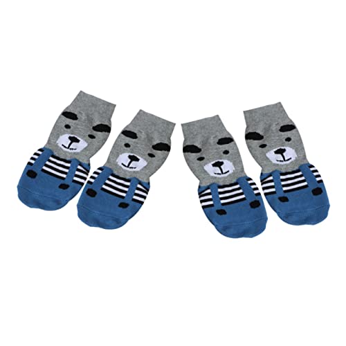 INOOMP 4 Stück Haustiersocken Sockenschuhe Baumwollsocken Für Haustiere Hundesocken Hündchen Anti-Griff von INOOMP