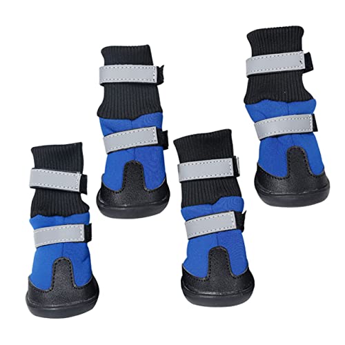 INOOMP 4 Stück Schneestiefel Für Haustiere Hundepfote Schneestiefel Für Welpen rutschfeste Hundeschuhe Schneeschuhe Für Haustiere Pfotenschutz Warme Winterschuhe Für Haustiere Vlies von INOOMP