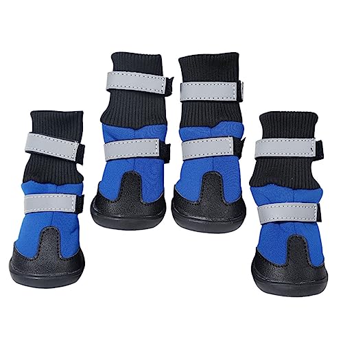 INOOMP 4 Stück Schneestiefel für Haustiere Schuhsohlenschutz Anti-Rutsch-Schuhe für Haustiere hundeschuhe Winterschuhe für Hunde warme Winterschuhe für Haustiere Stiefel für Hunde Vlies von INOOMP