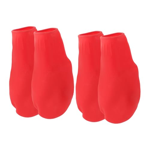 INOOMP 4 Stück Schuhüberzüge Für Haustiere rutschfeste Hundestiefel Hundepfotenschutz Regenschuhe Für Hunde Hundesohle Wanderstiefel Für Hunde Welpenstiefel Rot Mittel Gummi Outdoor-Hund von INOOMP