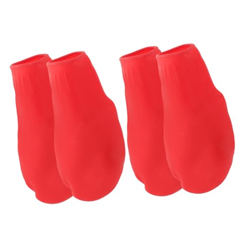 INOOMP 4 Stück Schuhüberzüge für Haustiere hundeschuhe Outdoor hundepflege Regenschuhe für Hunde Welpenschuhe Luftballons Hundestiefel aus Gummi wasserdichte Hundeschuhe Mittel Sohlen rot von INOOMP