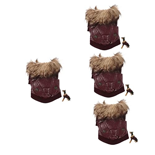 INOOMP 4 Stück warme Hundejacke Dekorationszubehör für Haustiere Rollenspielkostüm Hundemantel für Mops winterhundemantel Mäntel Kleider Cosplay-Kleidung für Haustiere Haustierzubehör Pu von INOOMP