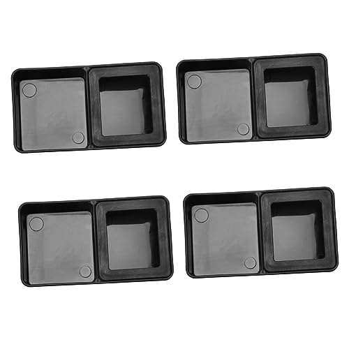 INOOMP Schwarz Doppel Gitter Reptil Schüssel Set 4pcs Tasse Fütterung Schüssel für Kunststoff von INOOMP