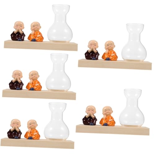 INOOMP 5 Sätze Hydroponische Vase Glasvase Blumentopf Aus Glas Pflanzenterrarium Vermehrungsvase Tischausbreitungsstation Vasenglas Wandgarten Drinnen Glaspflanzgefäß Für Pflanzen Holz von INOOMP